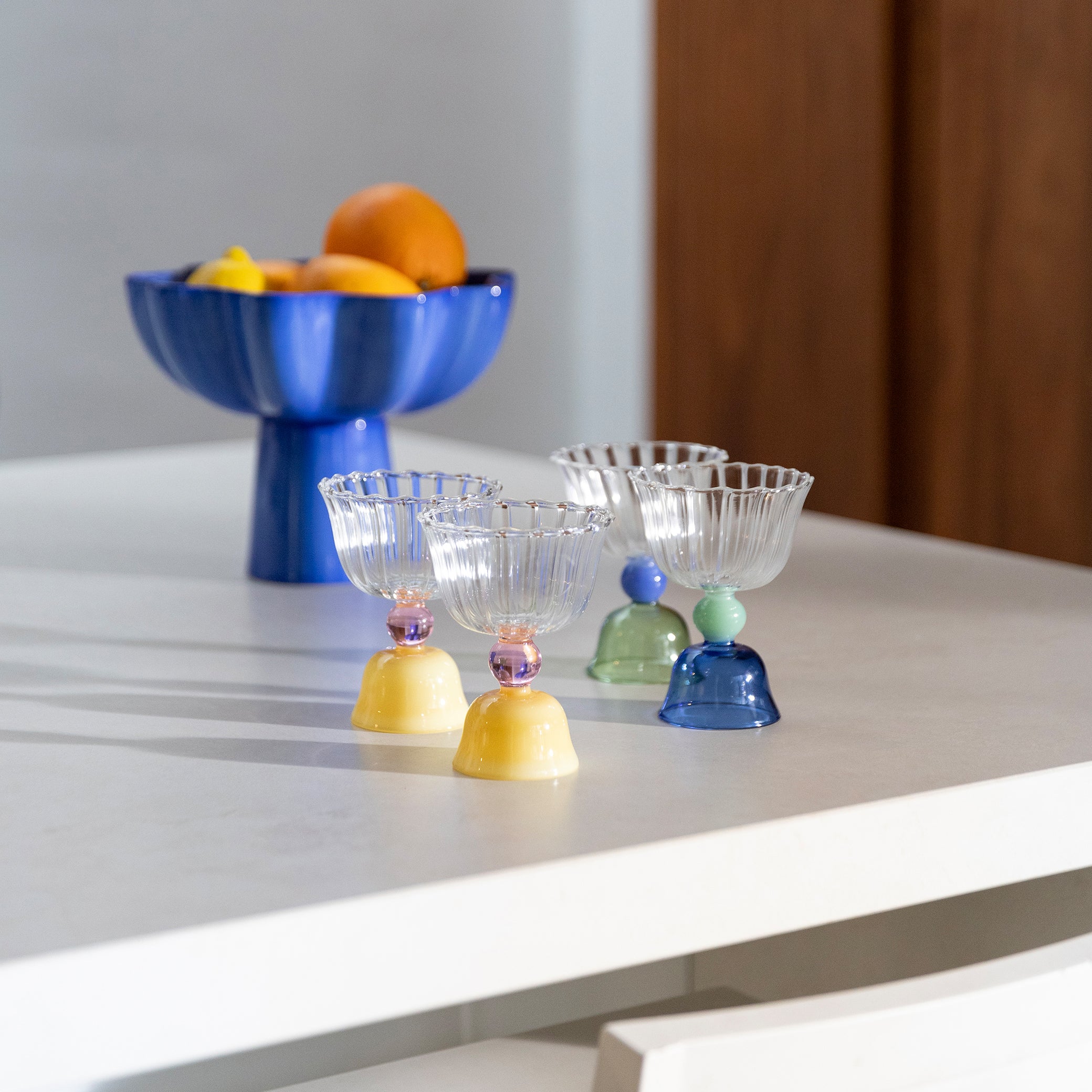 &k amsterdam Tulip Glas 2 st. - Blauw