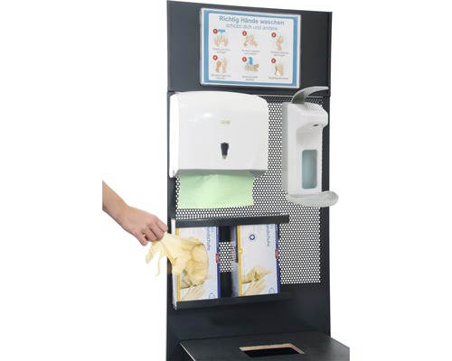 Premium hygiënestation, basisstand 156 cm inclusief afvalbak