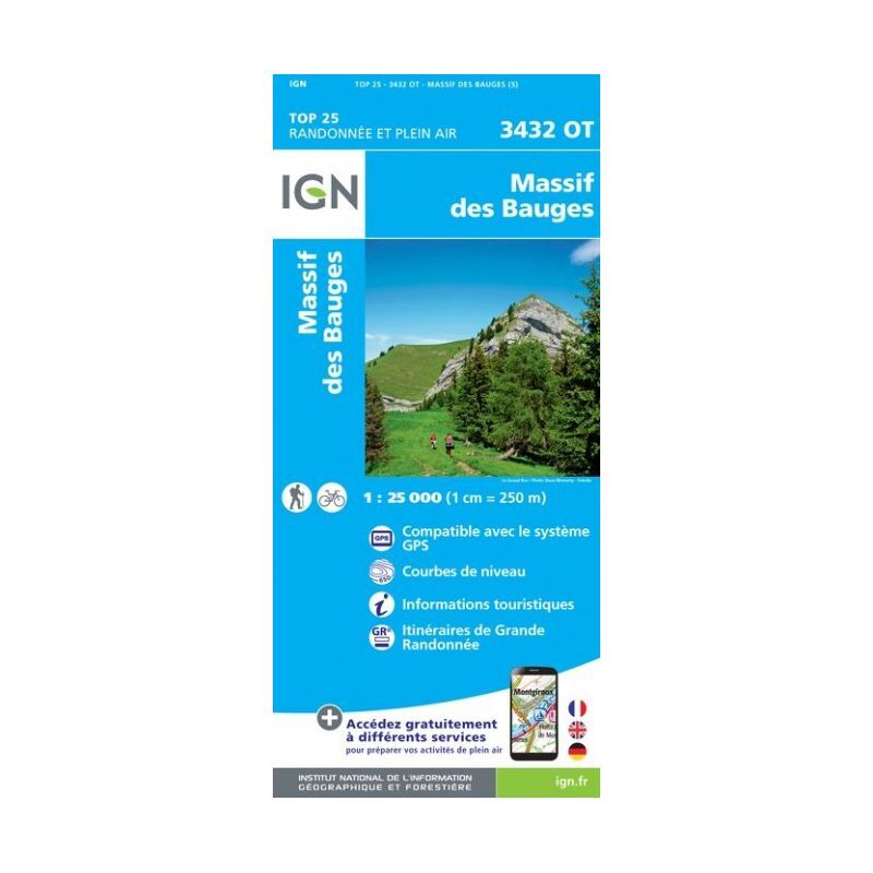 Massif des Bauges - Carte topographique