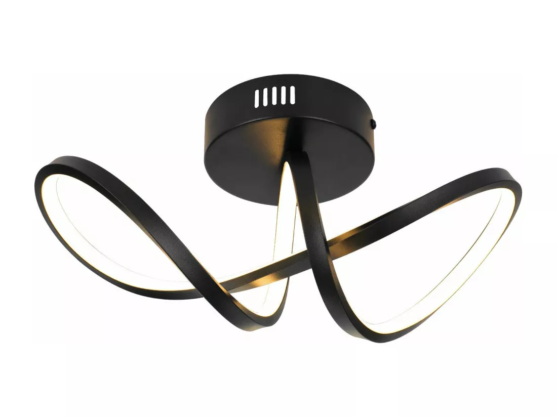 NETTLIFE Plafonnier LED salon moderne noir 12W intérieur 3000K LED blanc chaud intégré en permanence