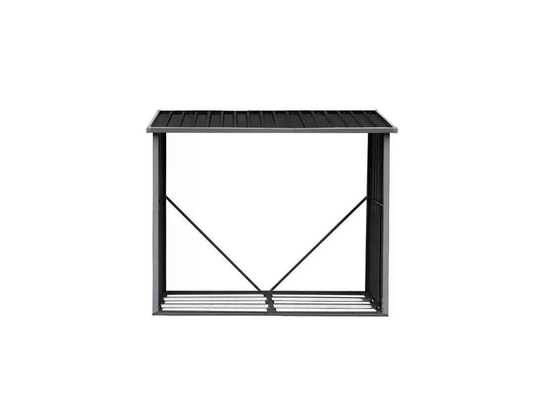 Abri bûches métal en acier galvanisé 2,23 m3 L182 x P83 x H148cm - DERWOOD