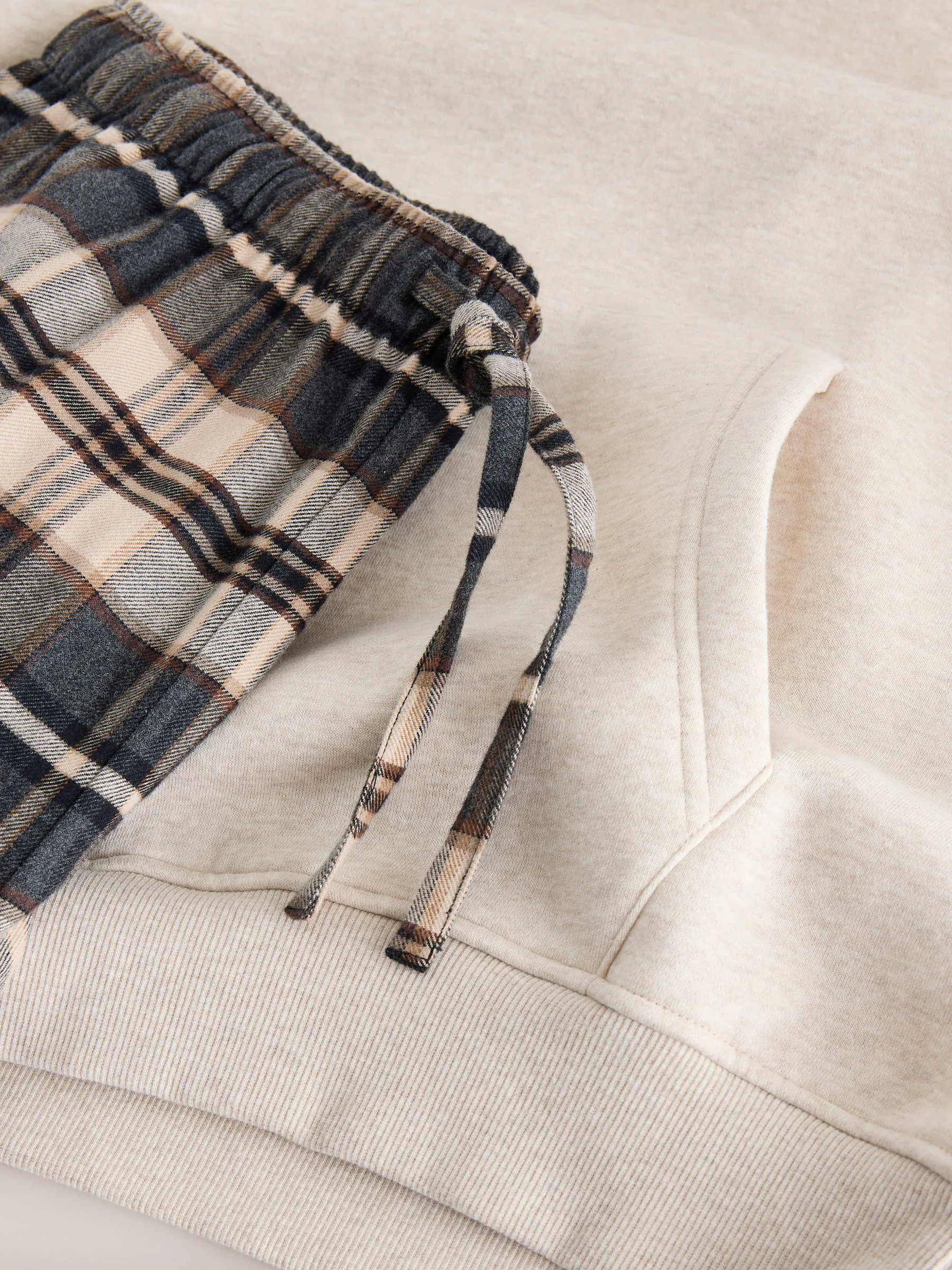 Neutraal - Ruit Broeken Lange mouwen Hoodie Set