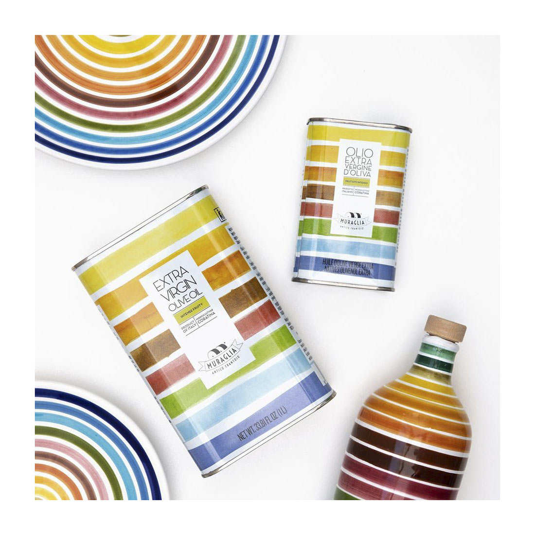 Huile d'olive vierge extra fruité - Bidon collection arc-en-ciel