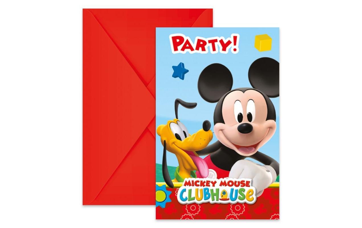 Geburtstagskarte Disney Mickey 6 StückKindergeburtstags Einladungskarte
