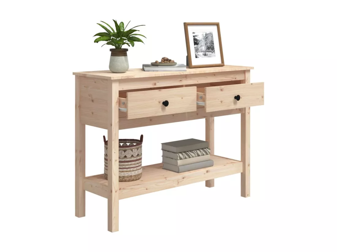 Table console 100x35x75 cm Bois massif de pin