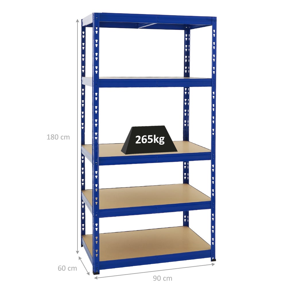 PROREGAL Mega Deal: 2x Tiger Heavy Duty stellingkast & 1x Tiger werkbank, plankdraagvermogen 300 kg, blauw