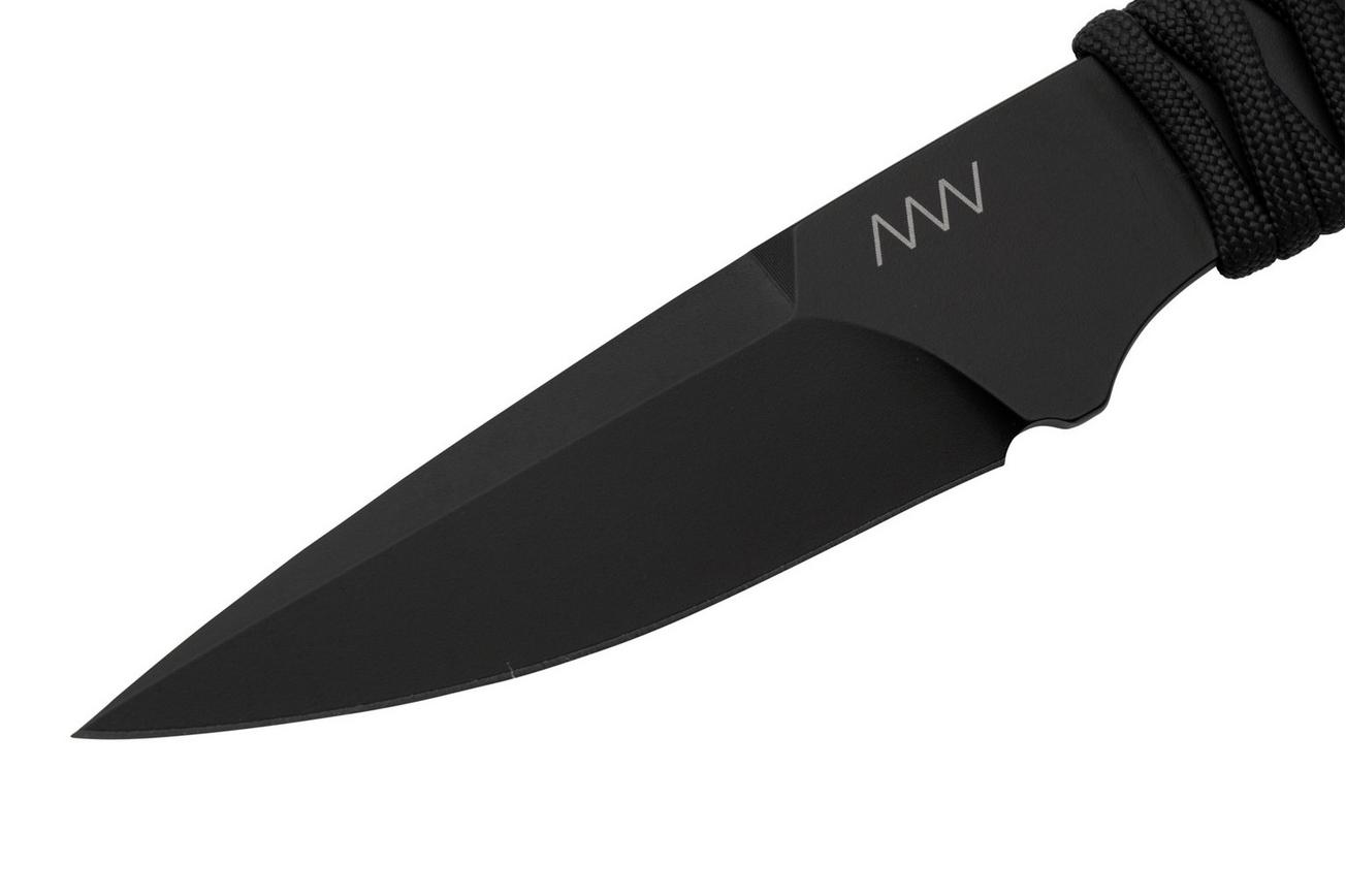 ANV Knives P100 Sleipner Cerakote, Grey Paracord, P100-038, Black Kydex Sheath, nekmes
