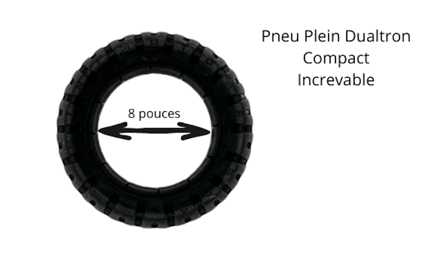 Pneu Plein 8 Pouces Increvable pour Trottinette Electrique Dualtron Compact