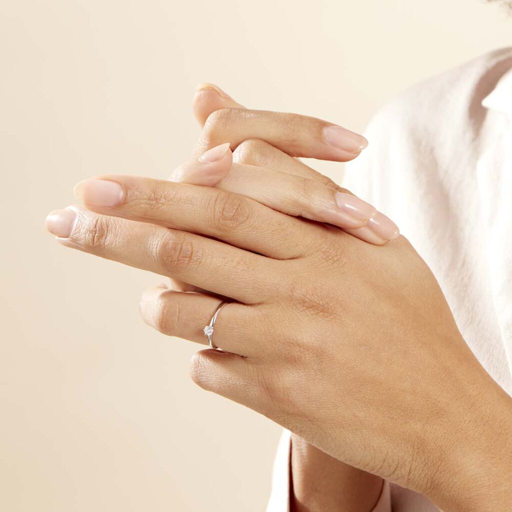Bague Solitaire Natalia Or Blanc Diamant