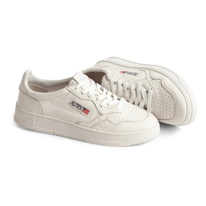 Autry Baskets Medalist Low Cuir de Chèvre | Blanc