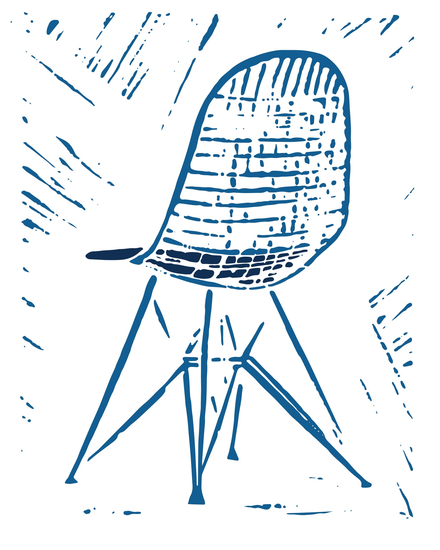 Poster Wire Chair Blue 30 x 40 cm