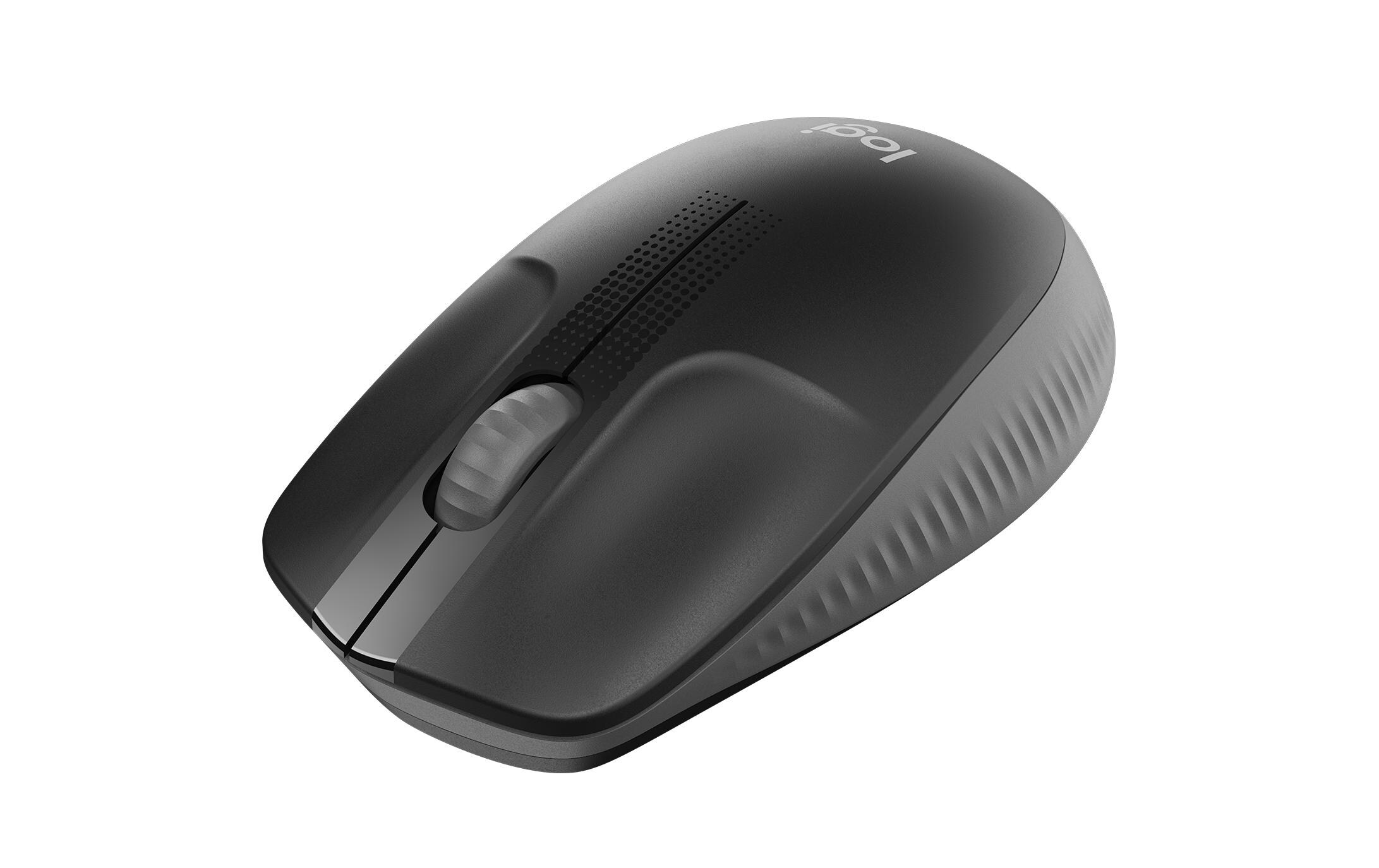 Maus M190 Anthrazit/Schwarz, kabellosUniverselle Arbeitsmaus für alltägliche Büroarbeiten