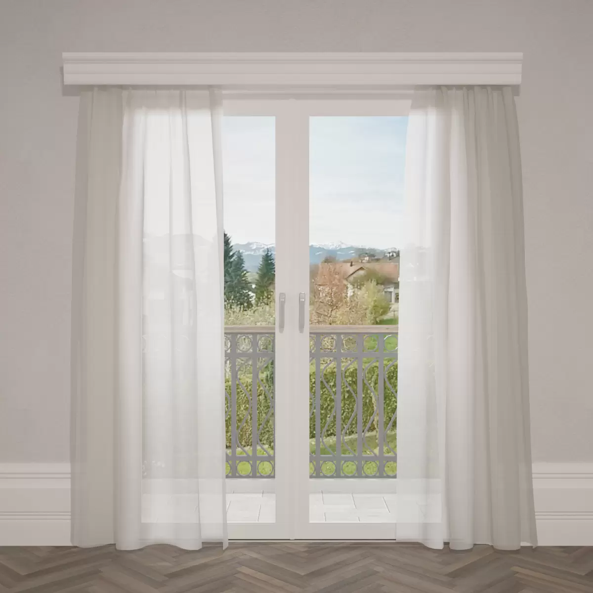 Tagvorhang Voile hellbeige
