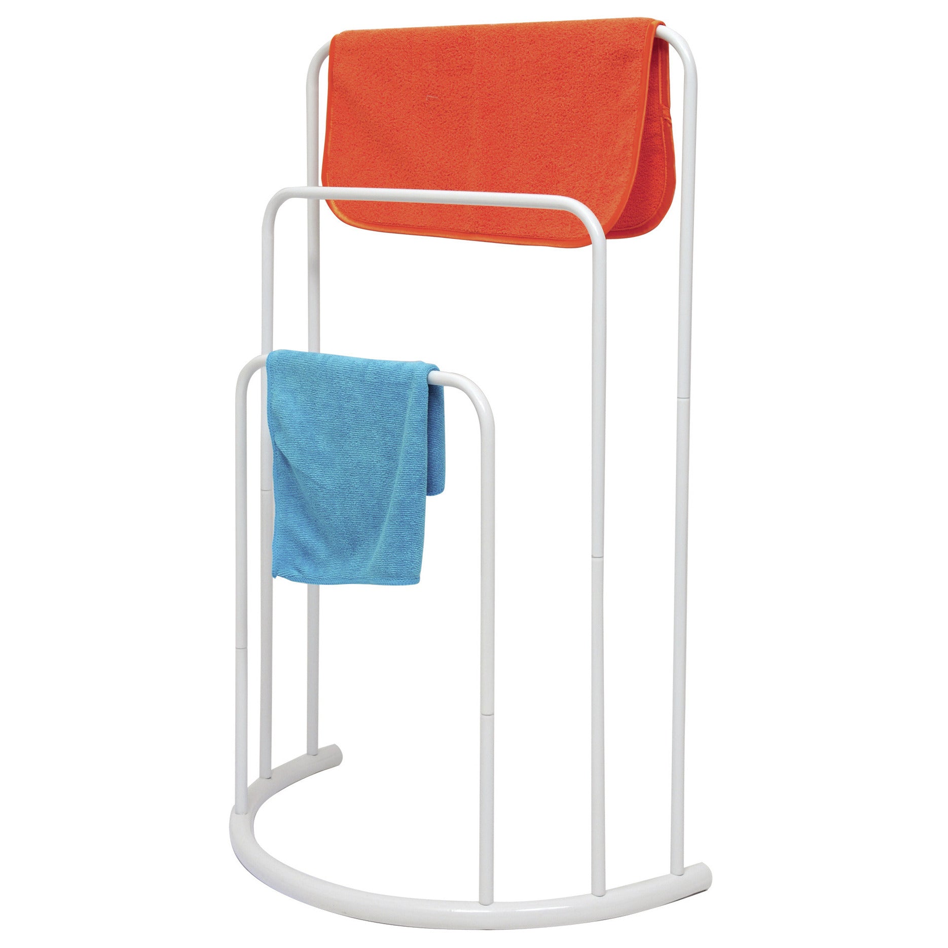 MSV Handdoeken rek badkamer - wit chroom metaal - 50 x 75 cm