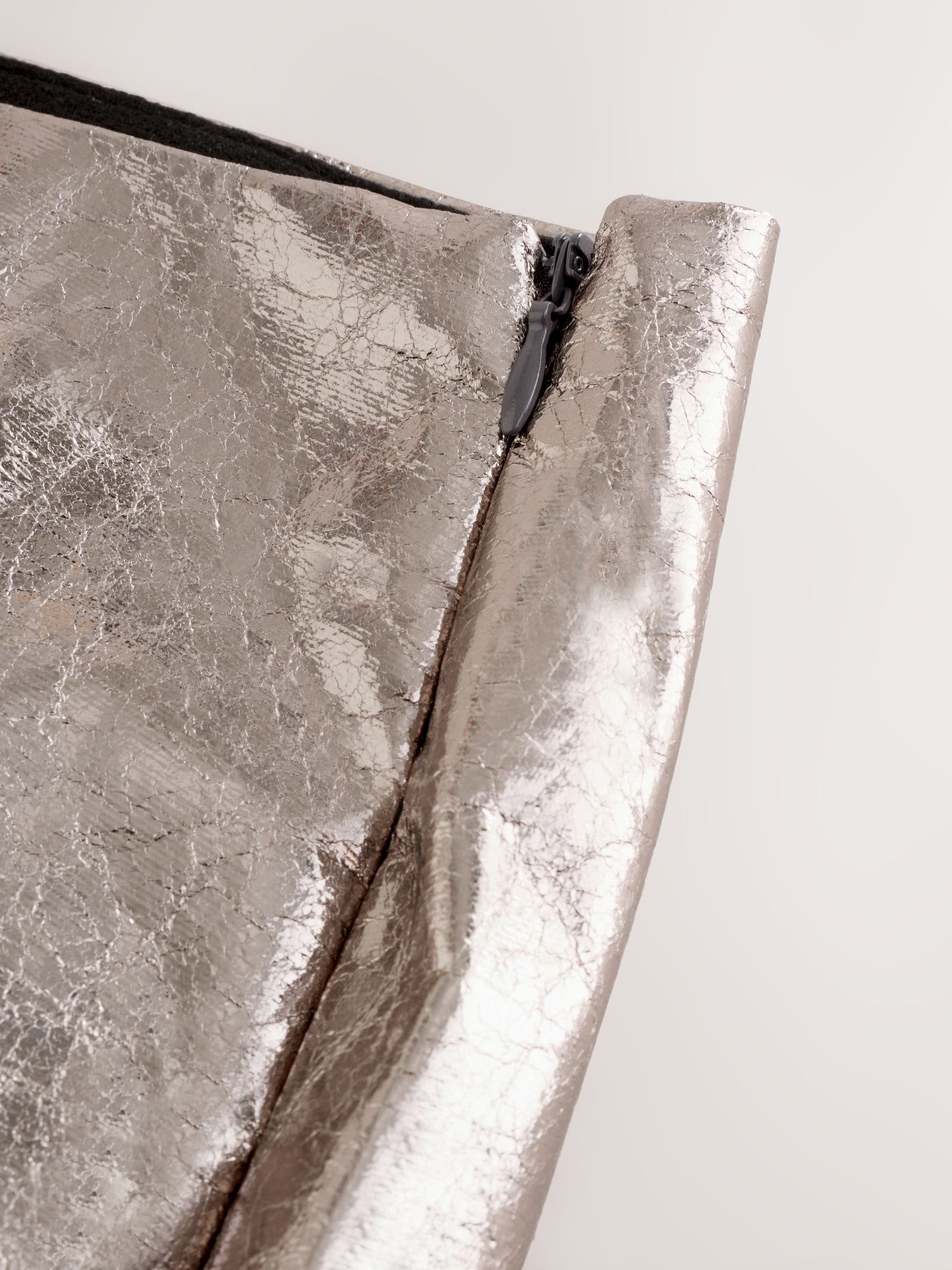 Donkergrijs - Metallic Faux Leather Mini Skirt