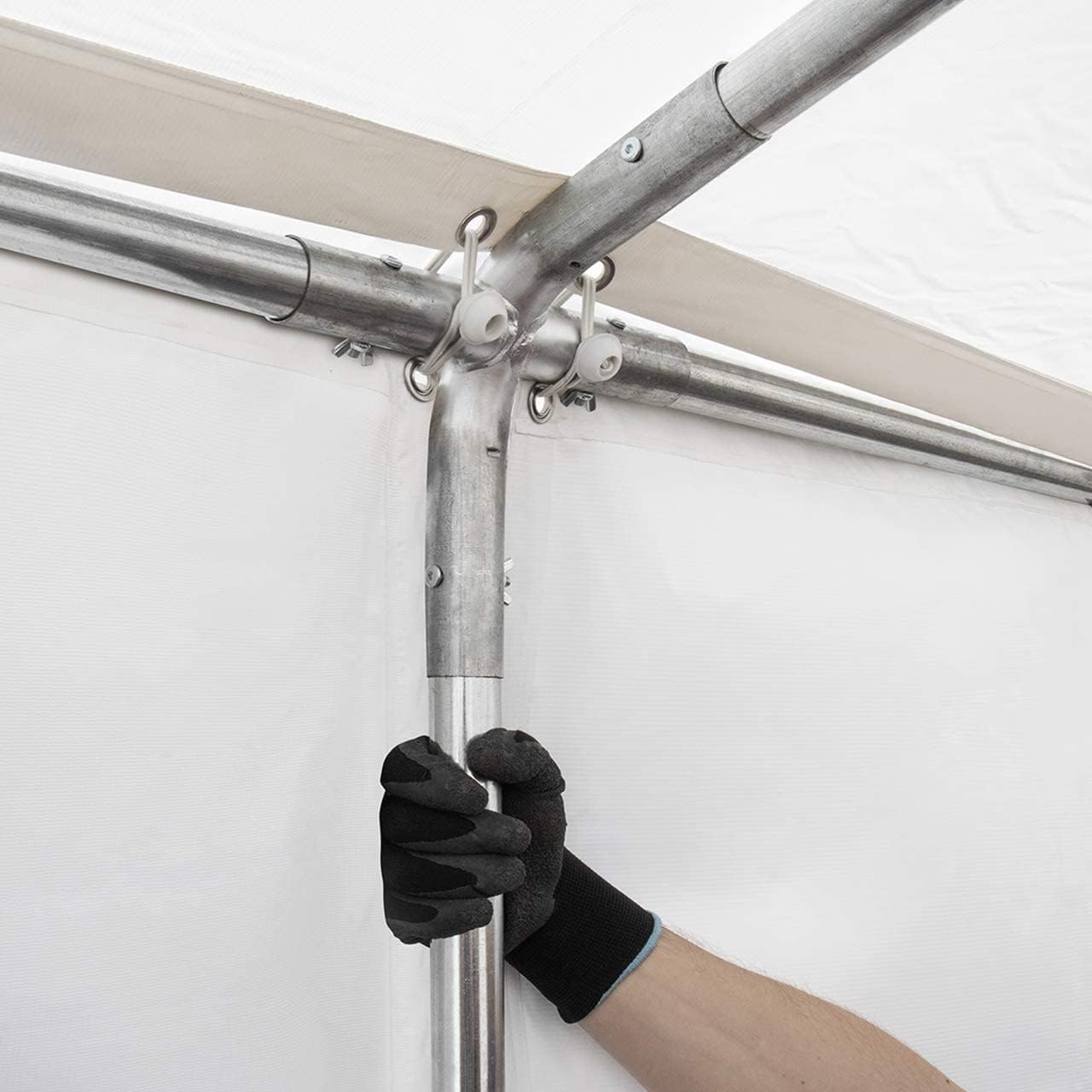 TOOLPORT Lagerzelt 4x6 m Zelthalle Unterstand Weidezelt PVC Plane 700 N wasserdicht in grau