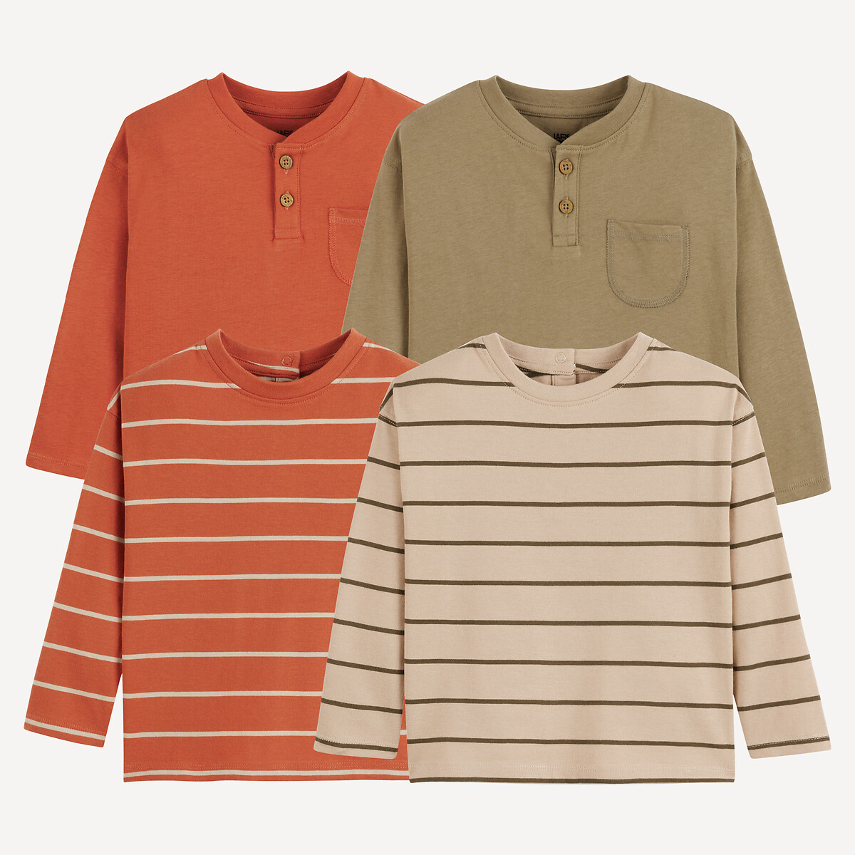 COLEÇÃO LA REDOUTE<br>Conjunto de 4 camisetas de manga comprida