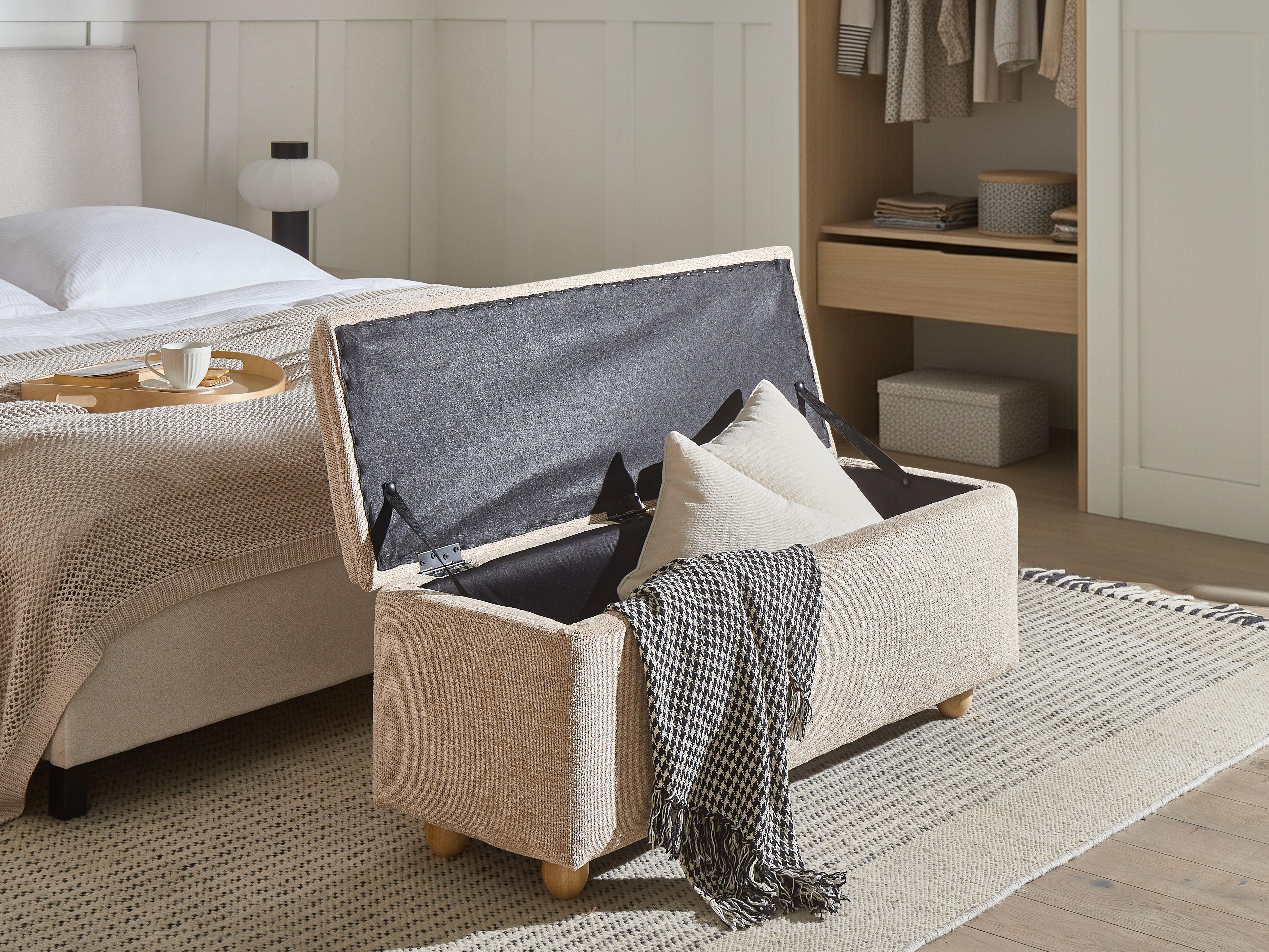 Bankje met opbergruimte SALIDA Stof Beige