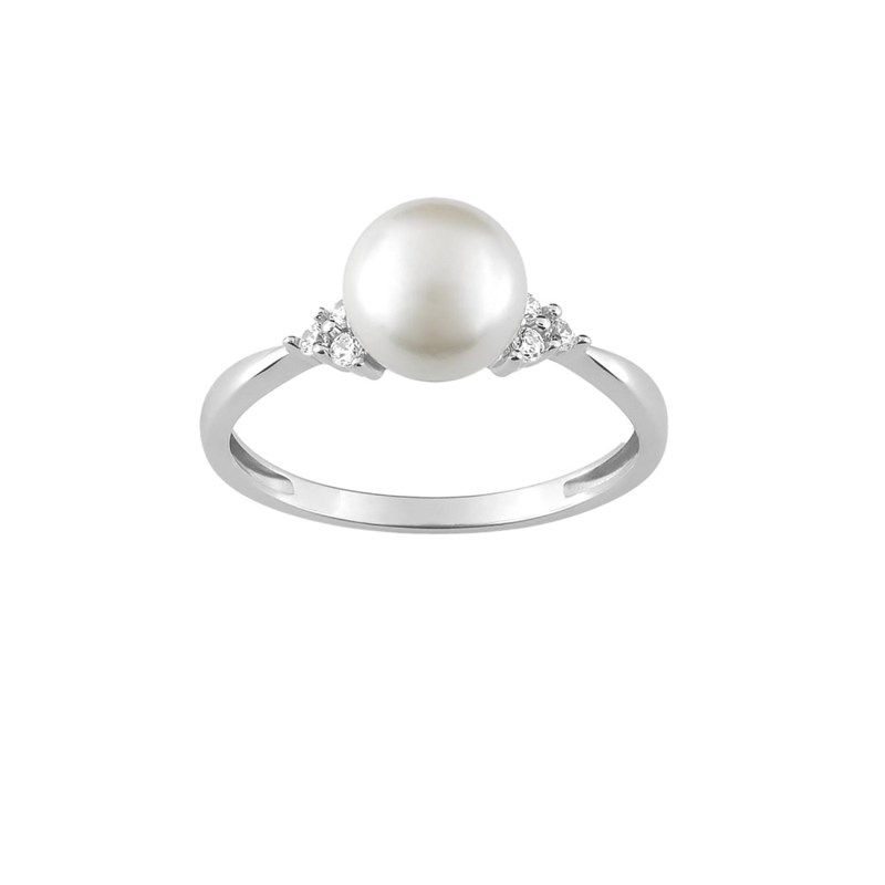 Bague perle femme - Oxyde de zirconium - Argent 925