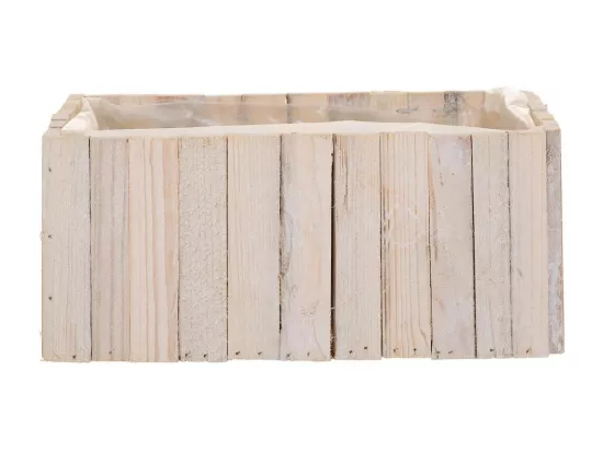 Ensemble de 2 paniers rectangulaires en bois marron