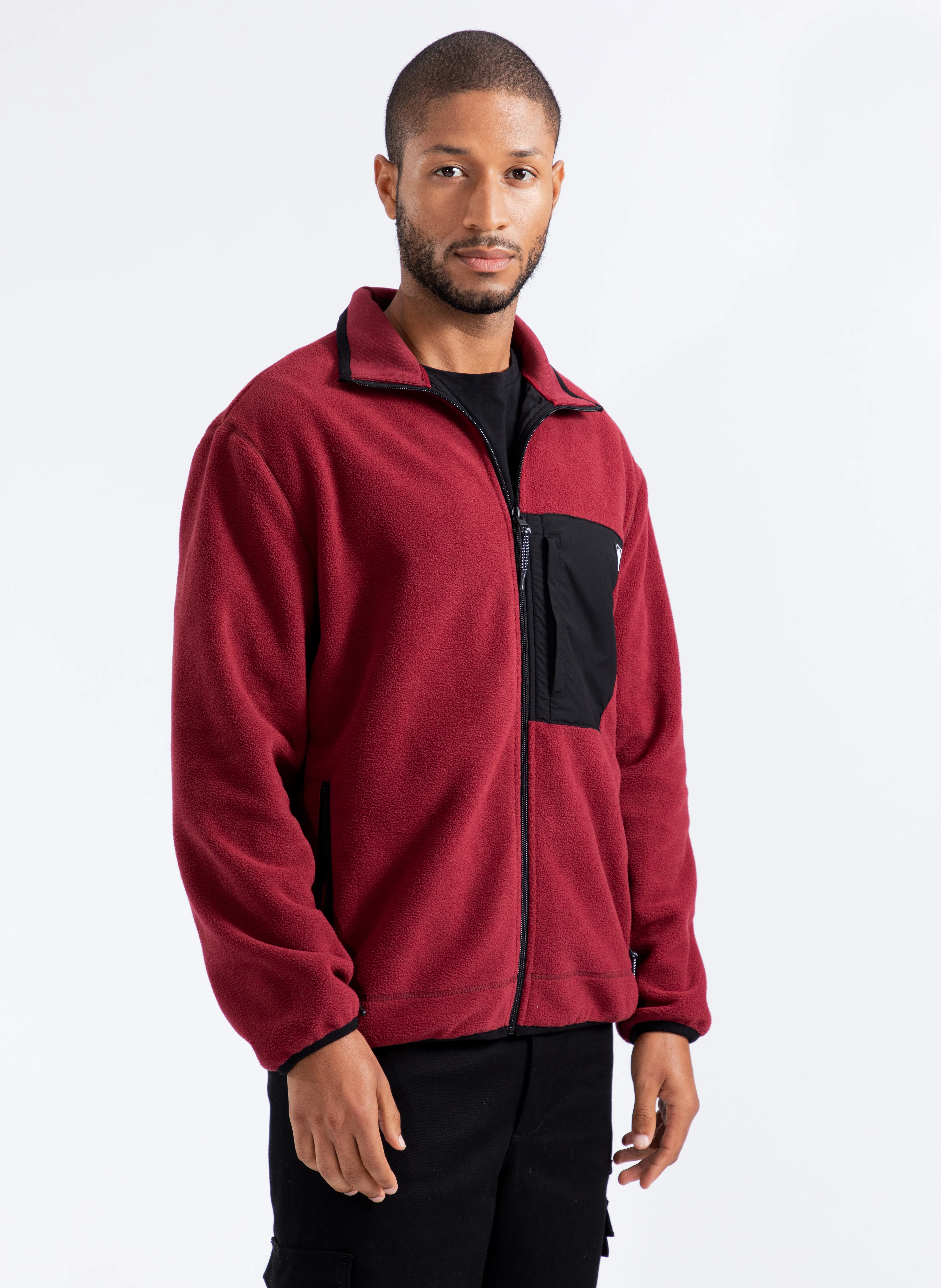 ASPIN - Veste polaire droite à col montant | Rouge