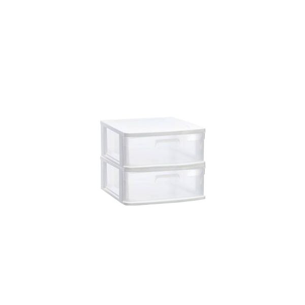Bloco 2 Gavetas Plástico Sena 40x39x33,5cm Branco - 6881123301