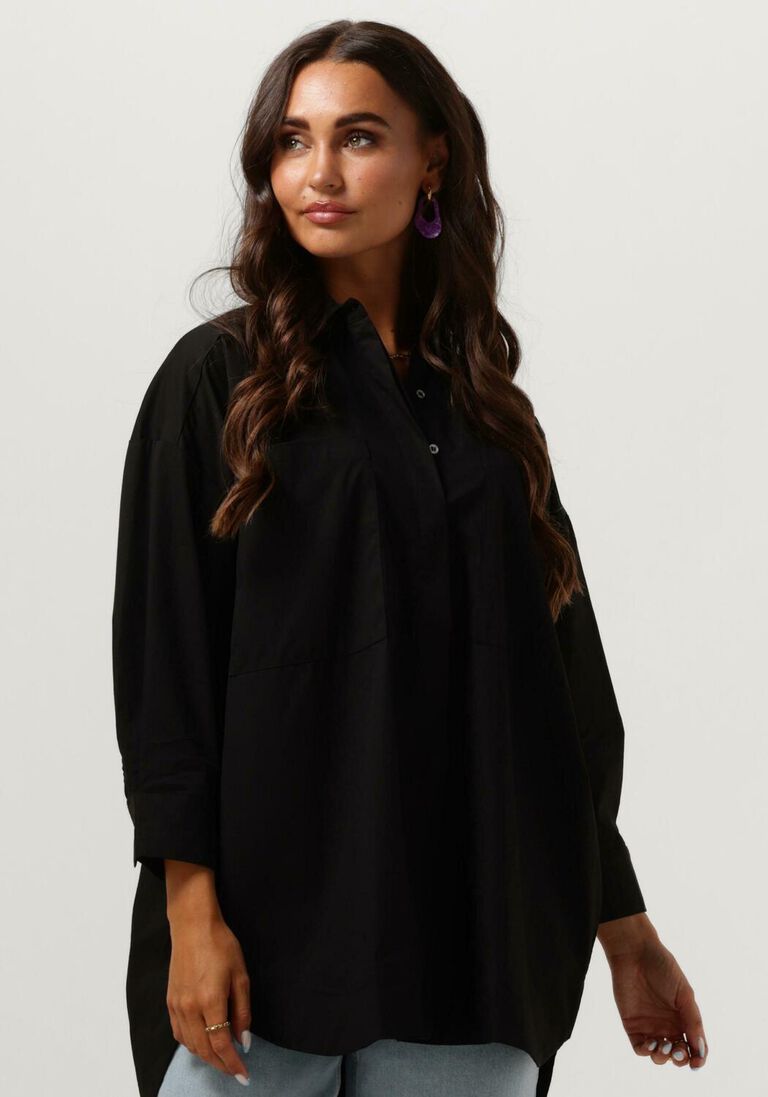 CO\\'COUTURE zwarte co'couture blouse cotton crisp pocket shirt