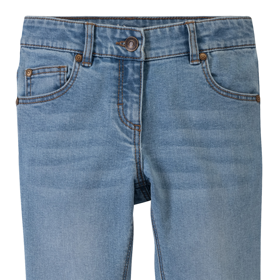 Jonas Nielsen Mädchen Skinny-Jeans mit Used-Waschung hellblau