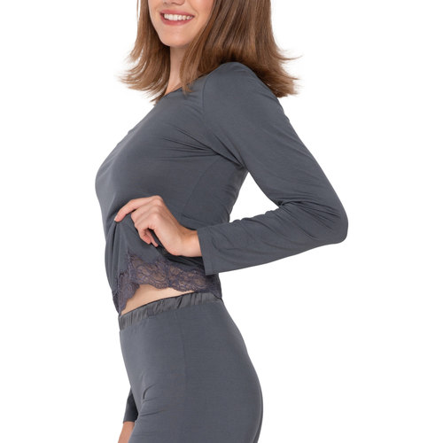 Luna - Camiseta de manga larga Micro TouchSplendida Gris