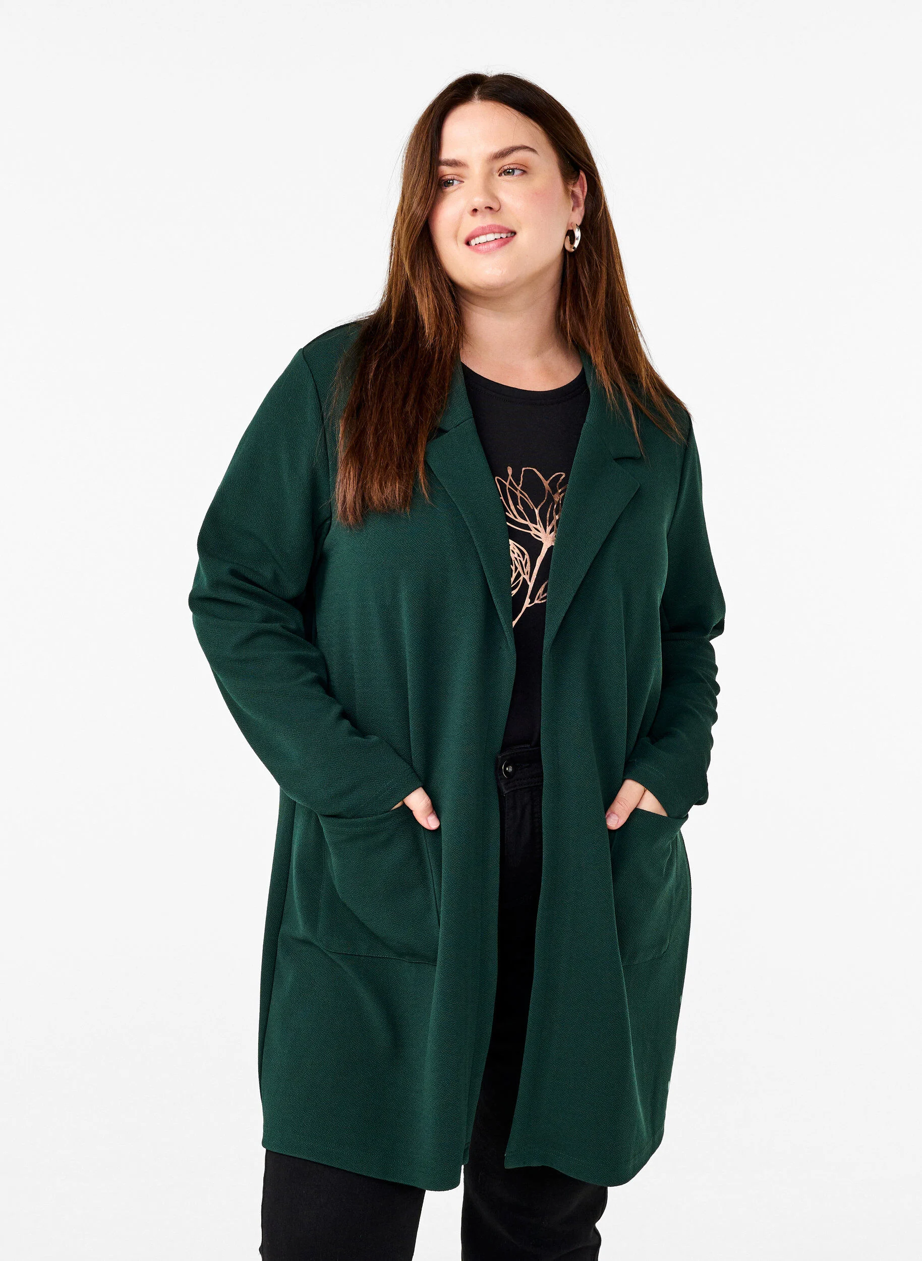 FLASH - Lang blazer med lommer