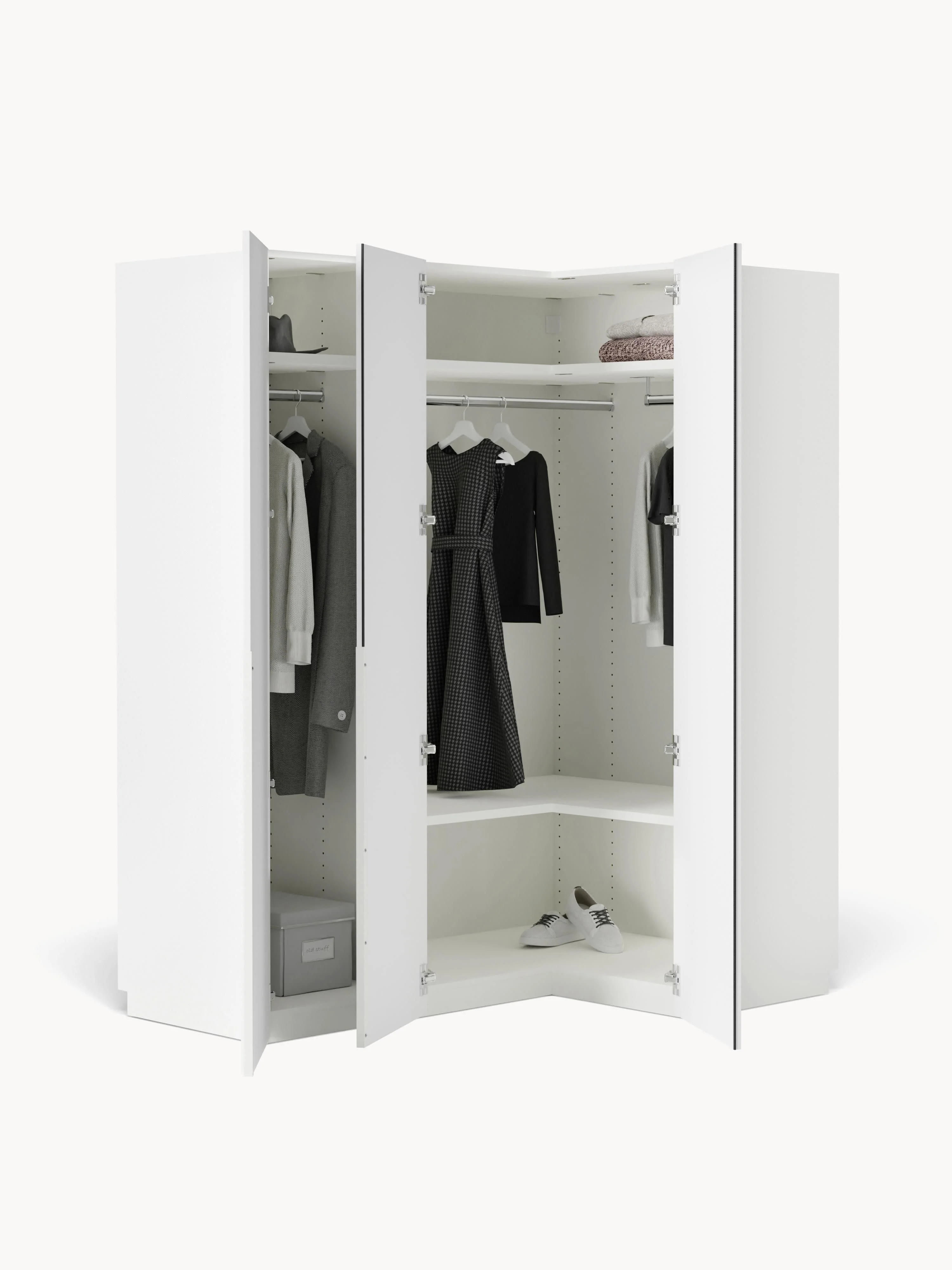 Modulaire hoekkast Leon, 165 cm breed, diverse varianten
