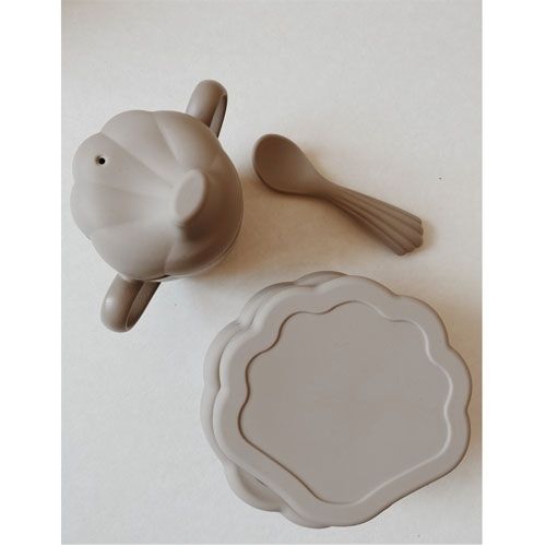 Konges sløjd babyservies schelp - warm grey