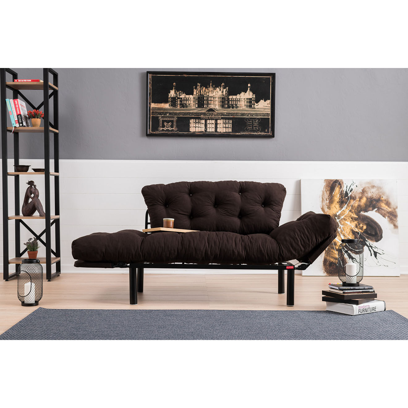 Atelier del Sofa Canapé 2 places convertible Nitta marron - 155x85x73 cm