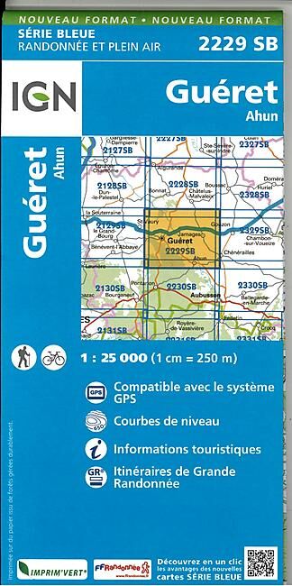 IGN - 2229 SB GUERET AHUN 1 25 000