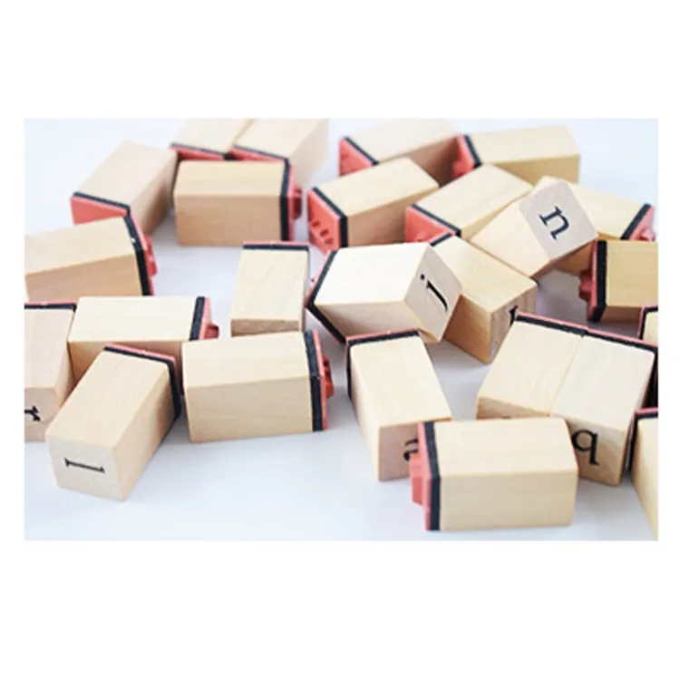 Holz Stempel Alphabet Deko Stempel inkl. Stempelkissen - ABC