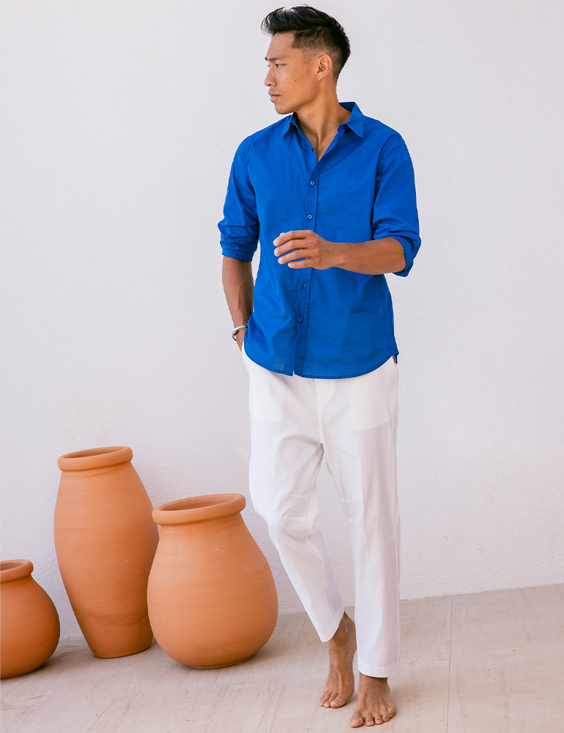 HBT PANTALON HOMME LIN CHRIS LOOSE BLANC