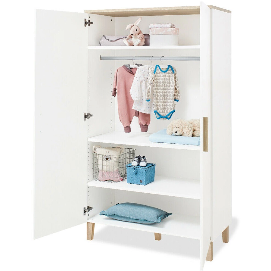Pinolino Kinderzimmer Lumi 2-türig extrabreit mit Bett 60 x 120 cm