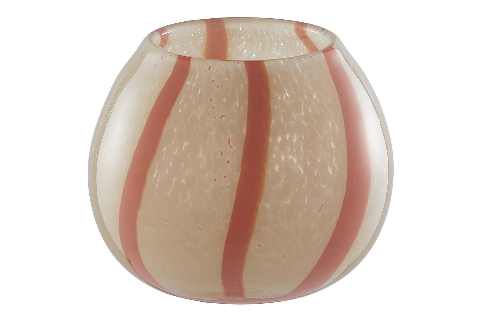 Elton lysglass Beige og orange Ø11 H8,7 cm