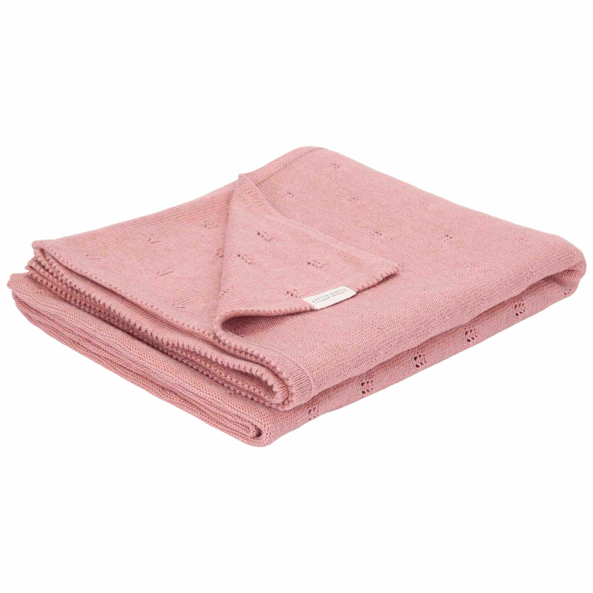 Little Dutch ledikant deken gebreid pure roze kopen? - shop online - Prénatal