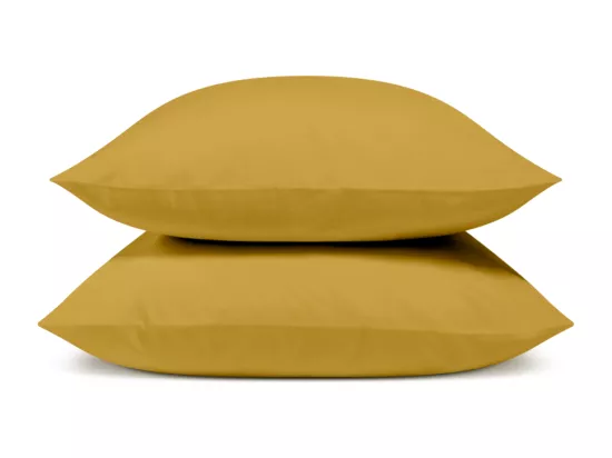 Taie d'oreiller 100% Percale de coton - Moutarde - 65x65cm