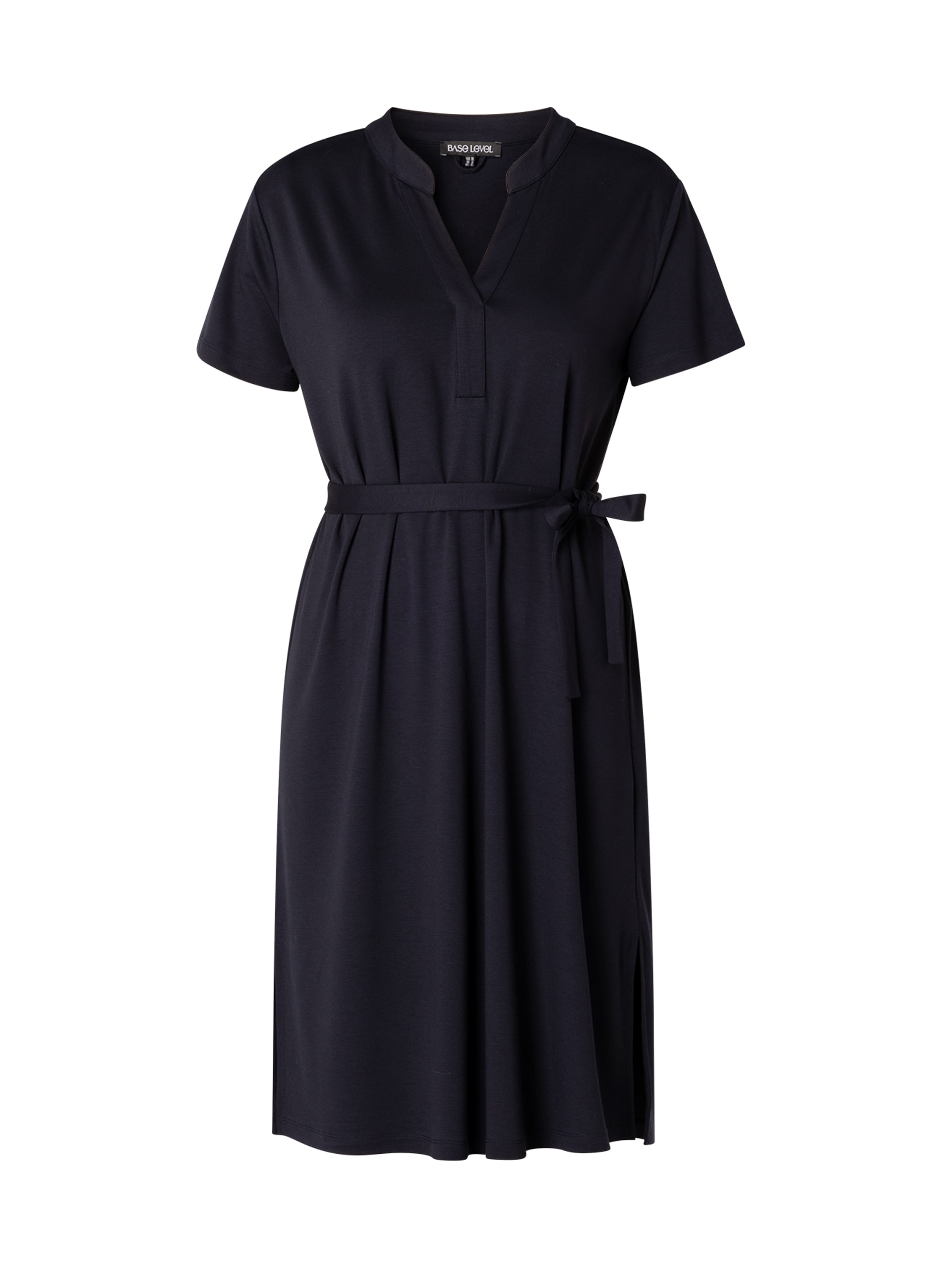 Base Level Curvy Sommerkleid Ohne Taschen mit Bindegürtel
