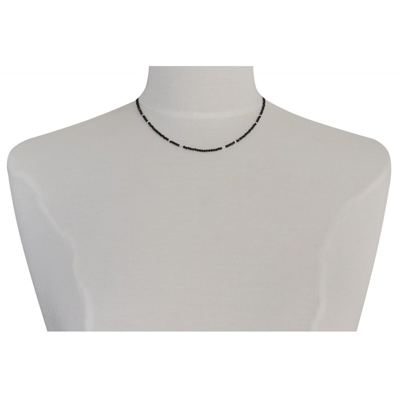 Collier Perles Facettées de Spinelle et Perles Argent