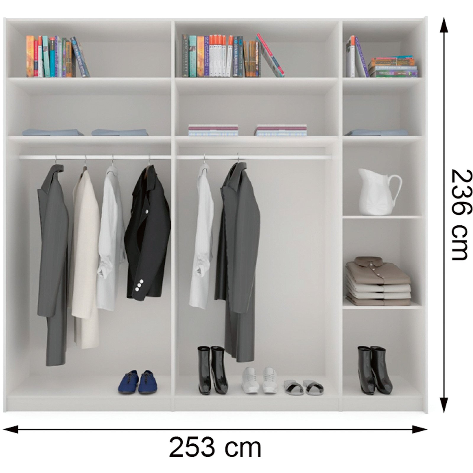 Schwebetürenschrank Schweizer 252.8 x 236 x 65 cm