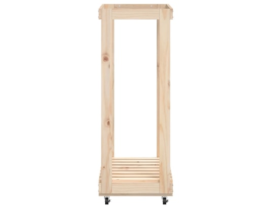 VIDAXL - Sac à outils Porte-bûches avec roulettes 76,5x40x108 cm bois massif de pi...