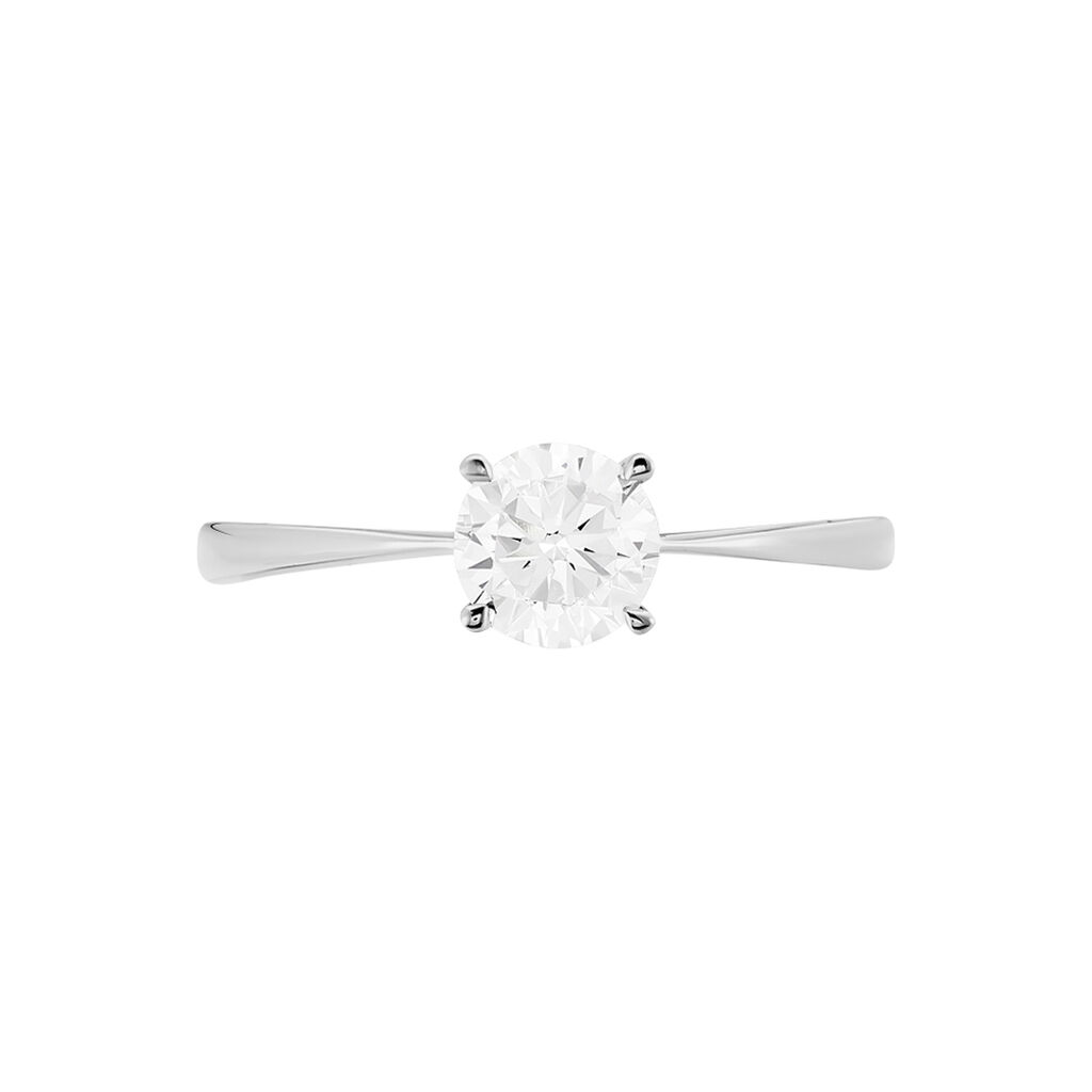 Bague Solitaire Abriel Or Blanc Oxyde De Zirconium