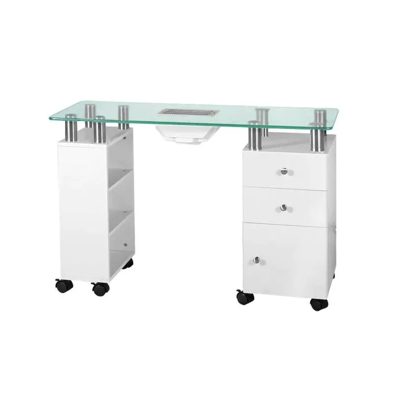 Activeshop Glass desk 110x43 cm with absorber 013B white