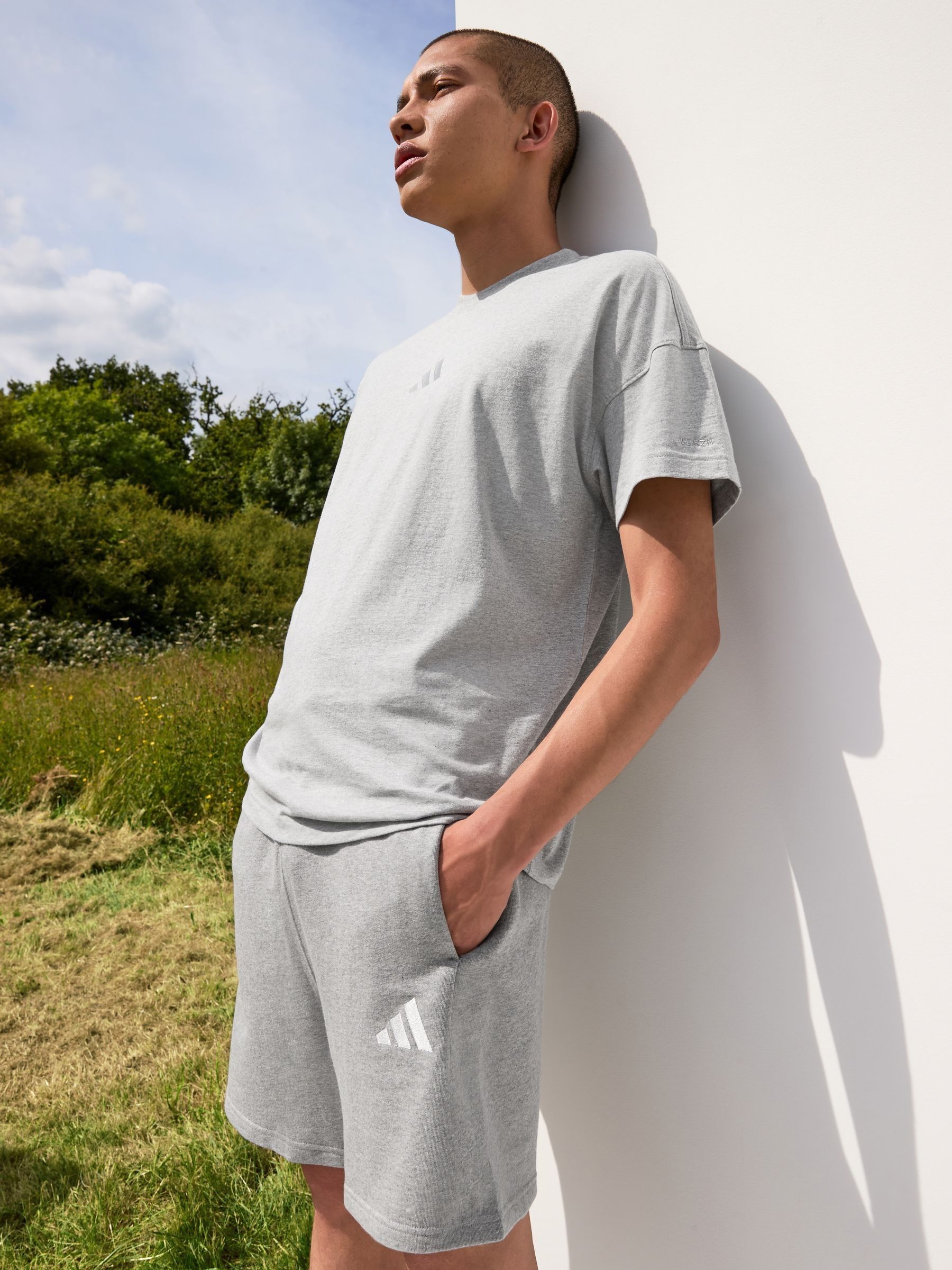 Grijs - adidas 100% katoenen All SZN shorts