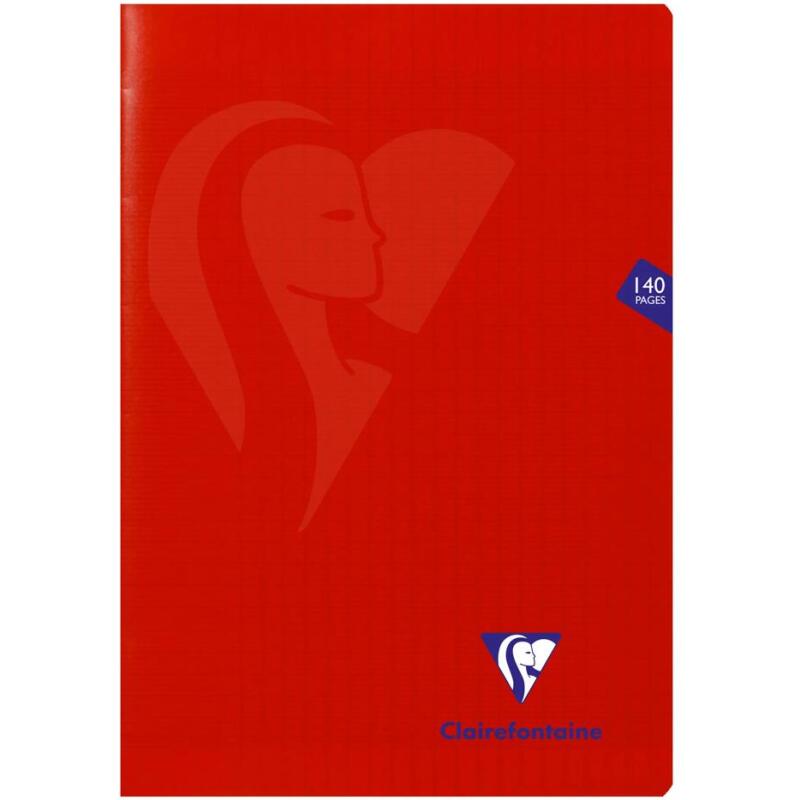Cahier piqué Mimesys A4 140 pages grands carreaux couverture polypropylène Couleur aléatoire - Assortis