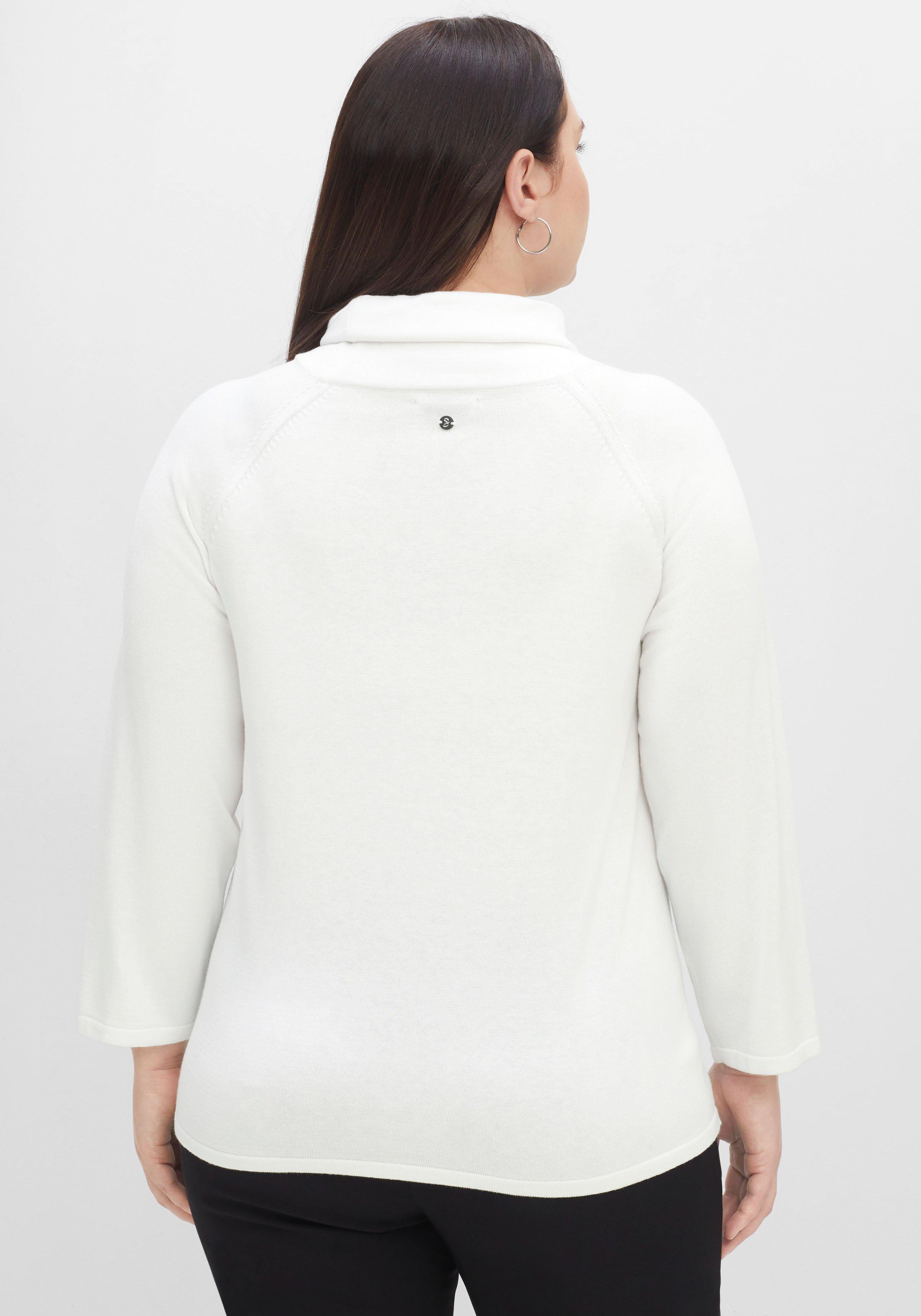 Pullover mit weitem Stehkragen und Tunnelzug
