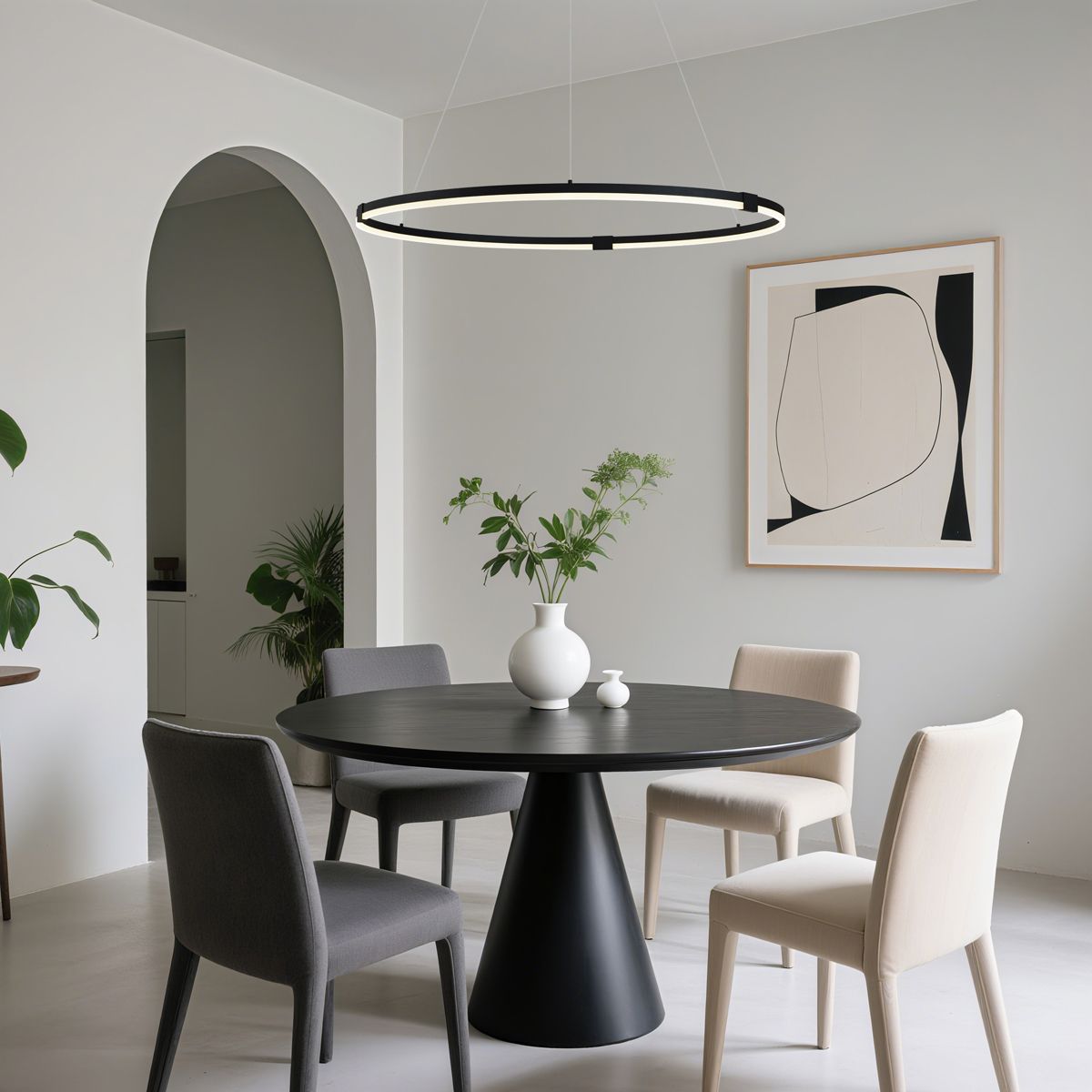 Design hanglamp zwart 120cm incl. LED 3-staps dimbaar - Anello
